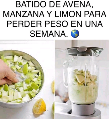 Batido de Avena Manzana y Limón para bajar 5 kilos por semana