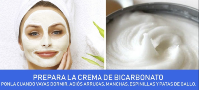 Mascarilla De Bicarbonato 100% Crema Natural Para Combatir Arugas Manchas y Espinillas